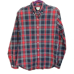 Quality Woven Shirts Tailored by J Crew Red Plaid Size M